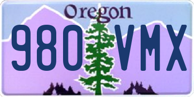 OR license plate 980VMX