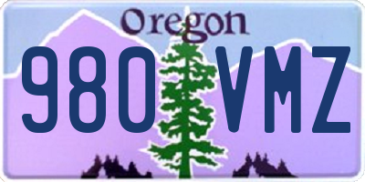 OR license plate 980VMZ