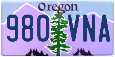 OR license plate 980VNA