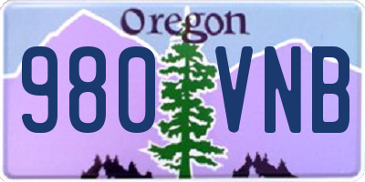 OR license plate 980VNB