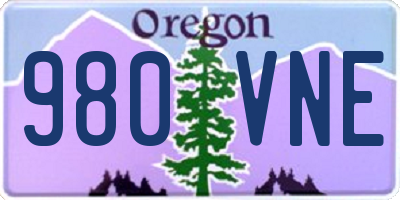 OR license plate 980VNE