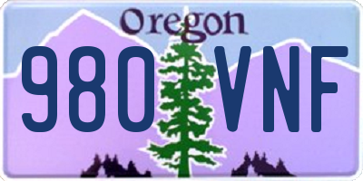 OR license plate 980VNF