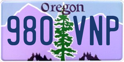 OR license plate 980VNP