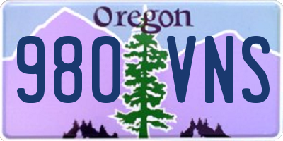 OR license plate 980VNS