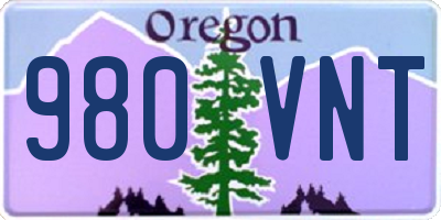 OR license plate 980VNT