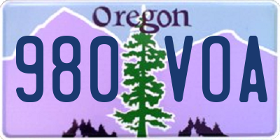 OR license plate 980VOA
