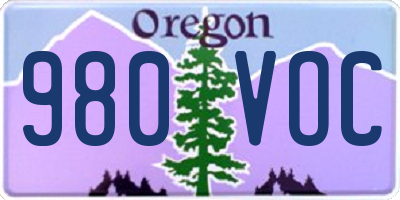 OR license plate 980VOC