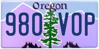 OR license plate 980VOP