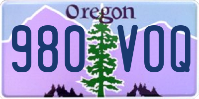 OR license plate 980VOQ