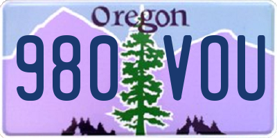 OR license plate 980VOU