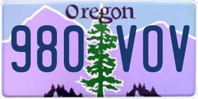 OR license plate 980VOV