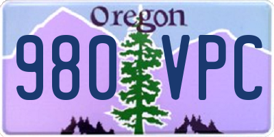 OR license plate 980VPC