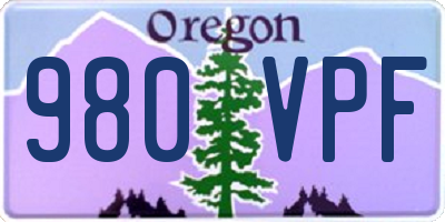 OR license plate 980VPF