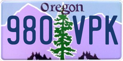 OR license plate 980VPK