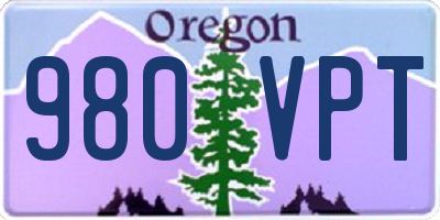 OR license plate 980VPT