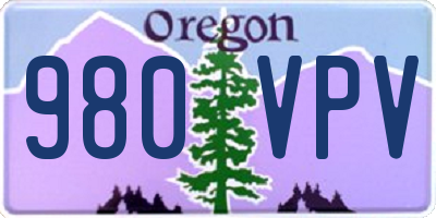 OR license plate 980VPV