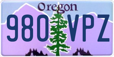 OR license plate 980VPZ