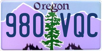 OR license plate 980VQC