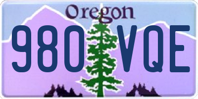 OR license plate 980VQE
