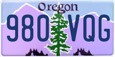 OR license plate 980VQG