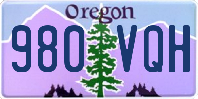 OR license plate 980VQH