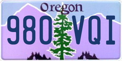 OR license plate 980VQI