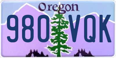 OR license plate 980VQK