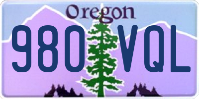 OR license plate 980VQL