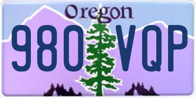 OR license plate 980VQP