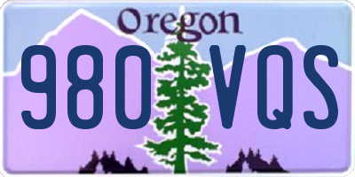 OR license plate 980VQS