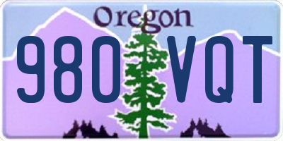 OR license plate 980VQT