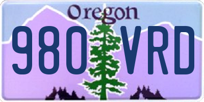 OR license plate 980VRD