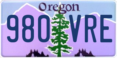 OR license plate 980VRE