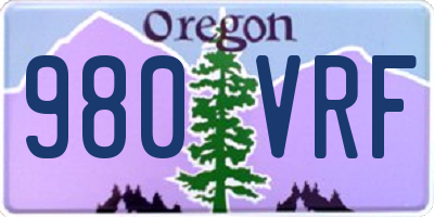 OR license plate 980VRF