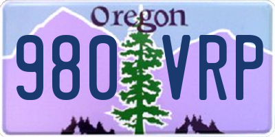 OR license plate 980VRP