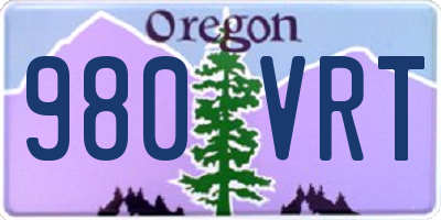 OR license plate 980VRT