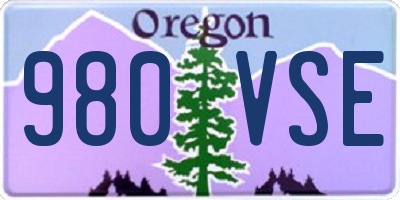 OR license plate 980VSE