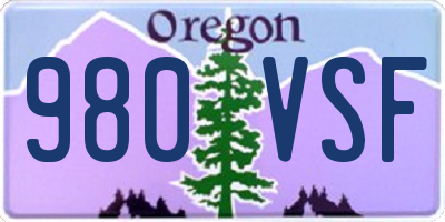 OR license plate 980VSF