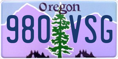 OR license plate 980VSG