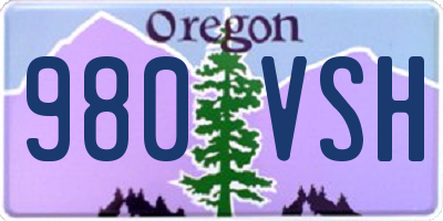 OR license plate 980VSH