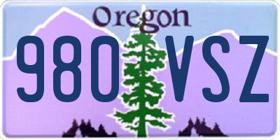 OR license plate 980VSZ