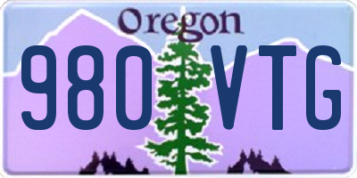 OR license plate 980VTG