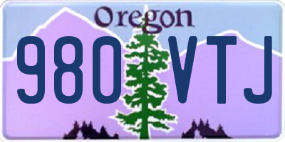 OR license plate 980VTJ