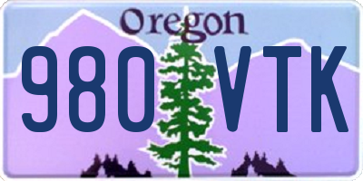 OR license plate 980VTK