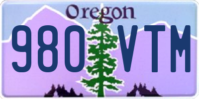 OR license plate 980VTM