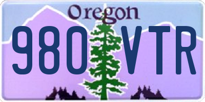 OR license plate 980VTR