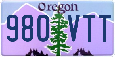 OR license plate 980VTT