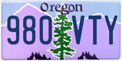 OR license plate 980VTY
