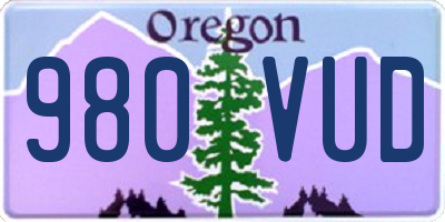 OR license plate 980VUD
