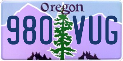 OR license plate 980VUG